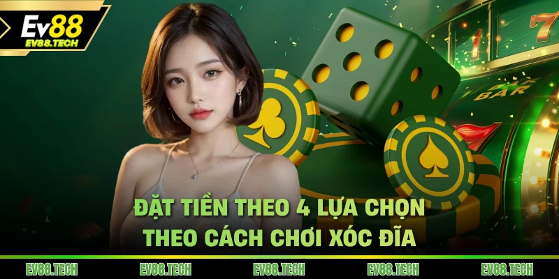 Đặt tiền vào 4 lựa chọn theo cách chơi xóc đĩa